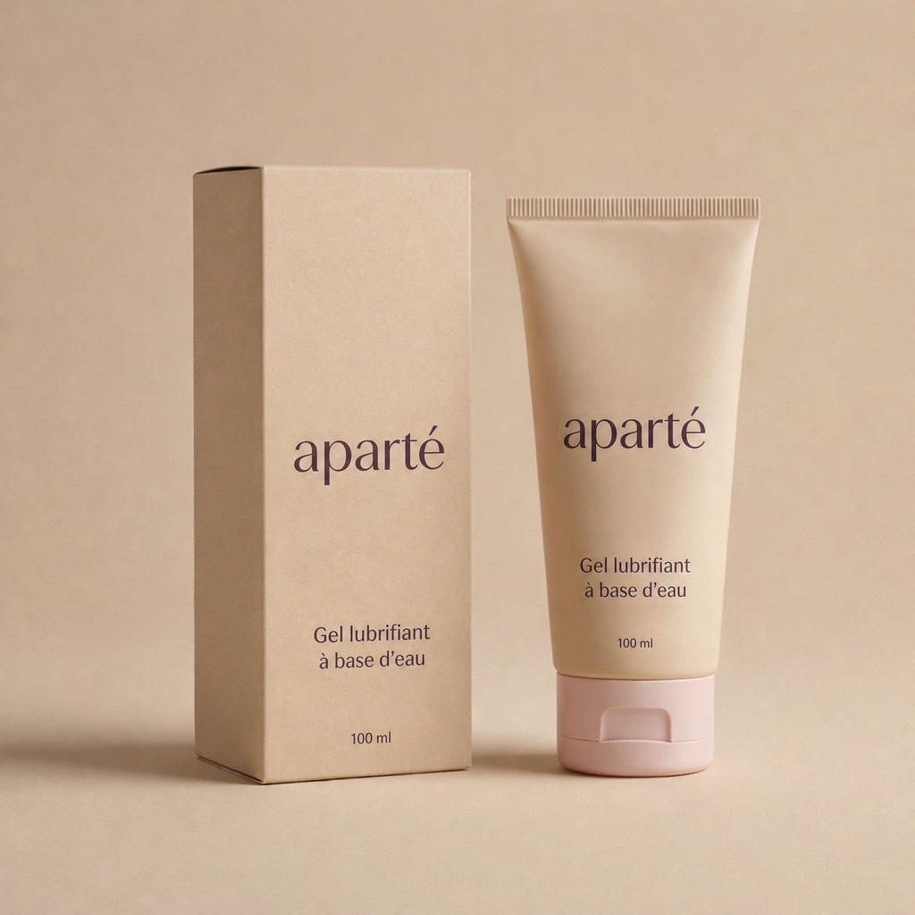 Le gel lubrifiant aparté à base d’eau, 100 ml, et son étui