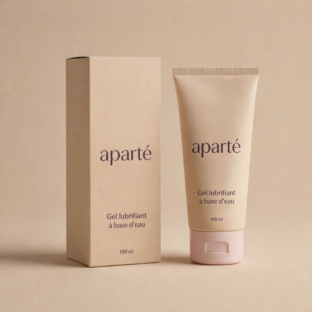 Le gel lubrifiant aparté à base d’eau, 100 ml, et son étui