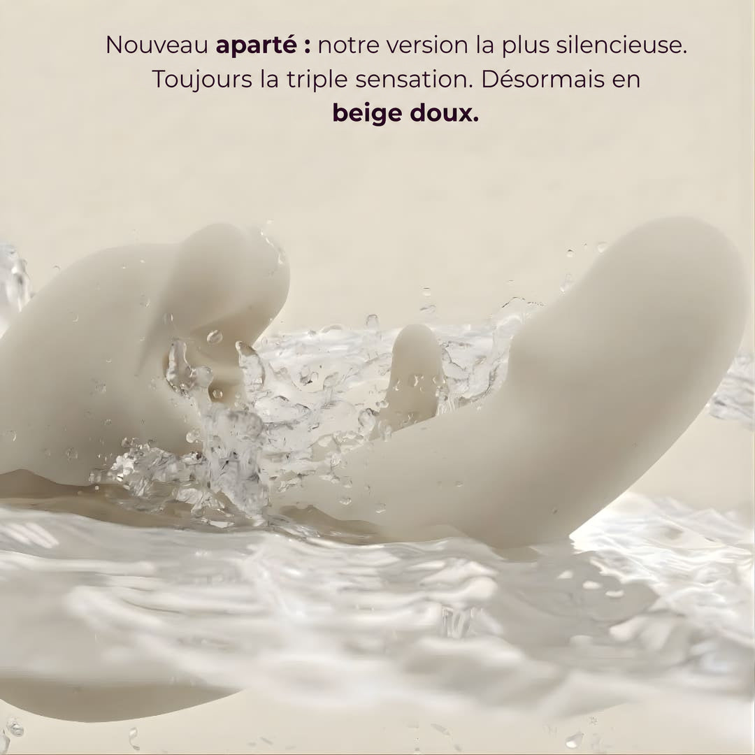 L’appareil 3-en-1 aparté au contact de l’eau, version silencieuse en beige doux